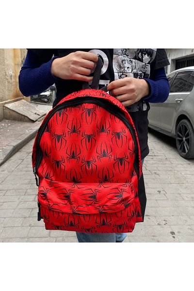 Köstebek Spiderman Red Logo School Backpack