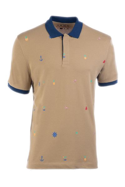 Arma Ανδρικό μπλουζάκι με πράσινο γιακά Polo Y 21374274801