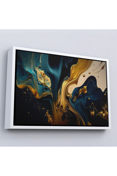 Oxyteez Rama din lemn de vopsea aurie si albastra Flux Table-7234