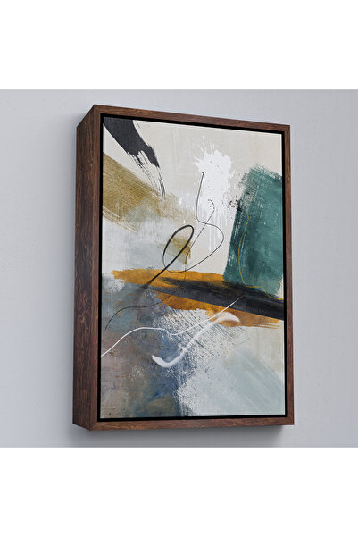 Oxyteez Pictură în ulei cu cadru din lemn Aspect pictură abstractă-7834