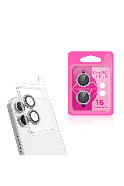 zore iPhone 16 Plus Compatible Cl-06 Camera Lens Protector-Silver