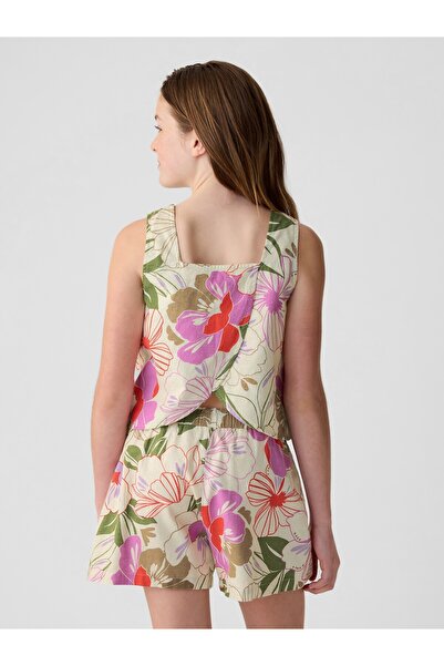 GAP Kız Çocuk Çok Renkli Keten Karışımlı Bluz