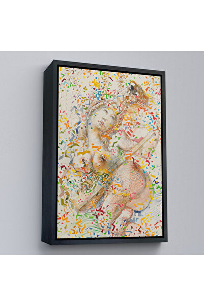 Oxyteez Salvador Dali cu rama din lemn - Tablo Joueuse De Mandole-7397