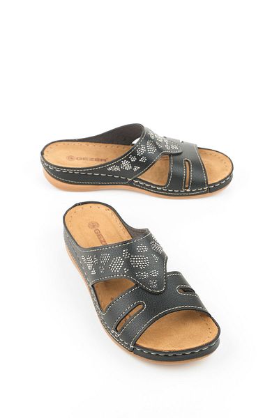 GEZER Summer Women's Faux Leather Collection Slippers
