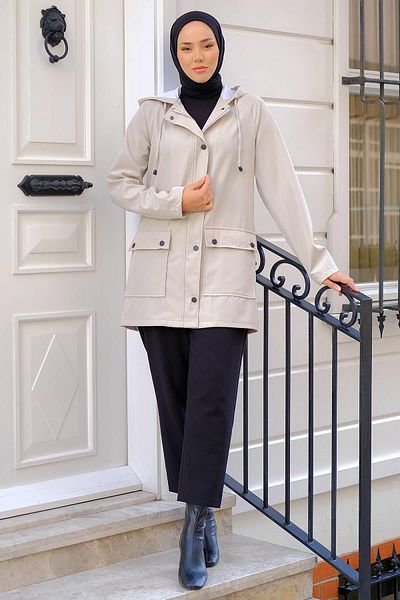 hafsamina Τσάντα Pocket Trench Coat Stone Χρώμα HM2275