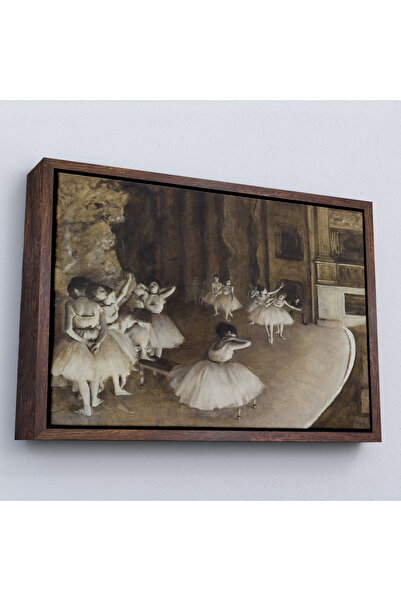 Oxyteez Edgar Degas cu cadru din lemn - Pictură de probă de balet pe scenă-7053