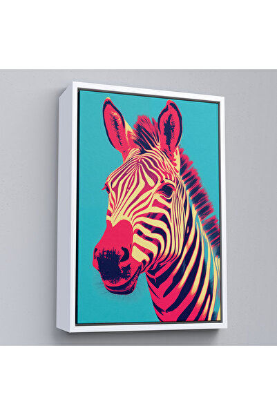 TAKI DERYASI Pictură zebră cu cadru din lemn-7642