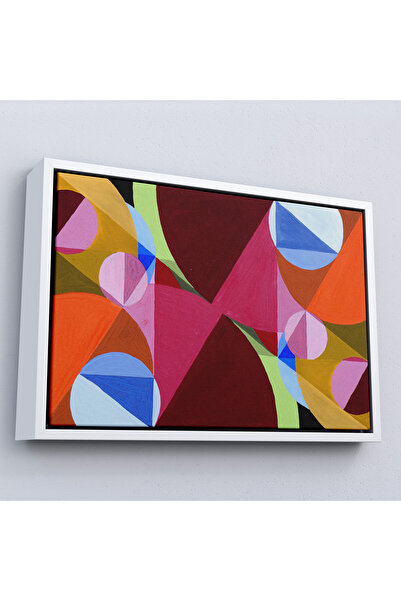 Oxyteez Pictură abstractă tăiată cu unghiuri drepte cu cadru din lemn-7052