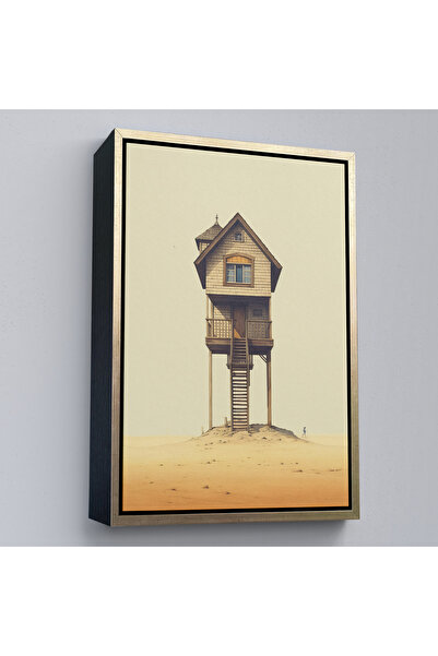 Oxyteez Turnul de turnare în mijlocul eternității cu cadru din lemn Tablo-7540