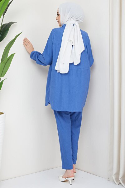 hafsamina Πουκάμισο με στρώσεις Twist Double Suit Blue