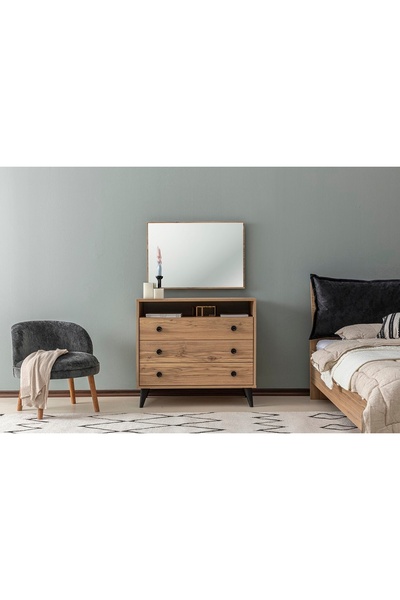 Vivense ETİ ŞİFONYER VE AYNASI, 3 ÇEKMECELİ