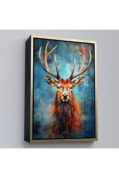 Oxyteez Pictură în acuarelă de cerb cu cadru din lemn-7536