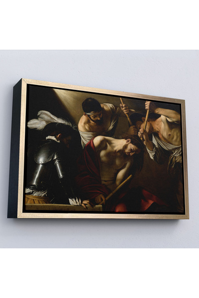 Oxyteez Caravaggio cu cadru din lemn - Pictură Coroanarea cu ghimpe - Coroana...