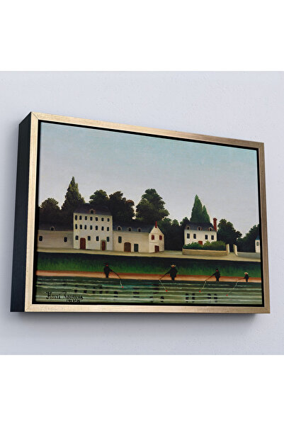 Oxyteez Henri Rousseau cu cadru din lemn - Pictură peisaj și patru pescari-7041