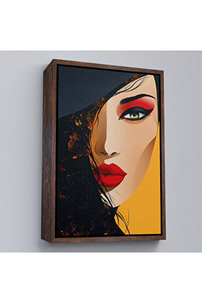 Oxyteez Tablo-7638 de femeie abstractă frumoasă cu cadru din lemn