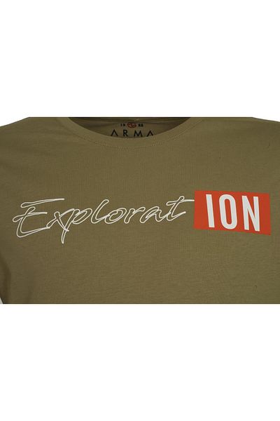 Arma Ανδρικό μπλουζάκι Khaki Plus Size Crew Neck Y 21344867801
