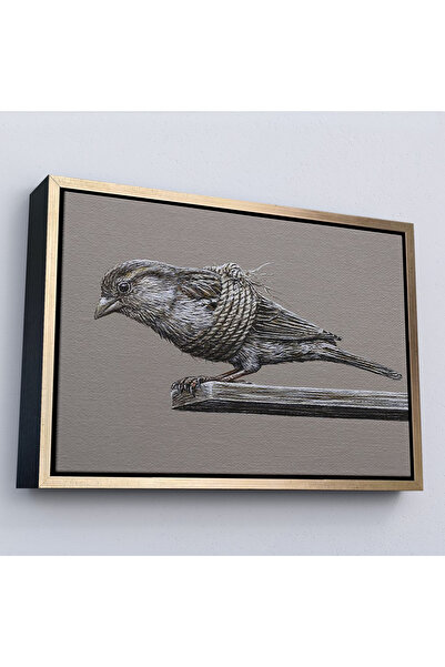 Oxyteez Tablou de libertate cu rama din lemn - Pasăre cu aripi legate-7203