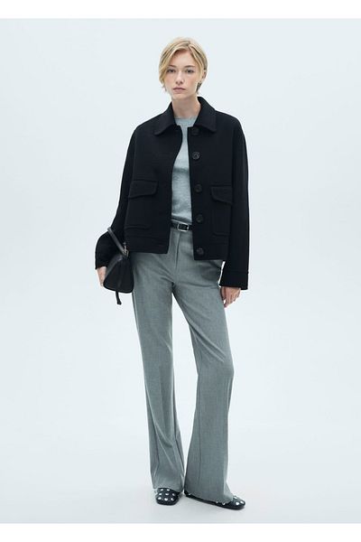MANGO Woman Wool Jacket with Pockets