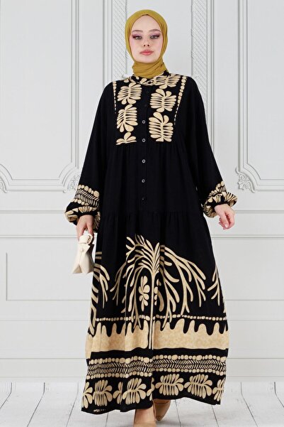 Sevitli Φόρεμα Viscon με Μικτό Σχέδιο Νυχτερίδα - Βιζόν