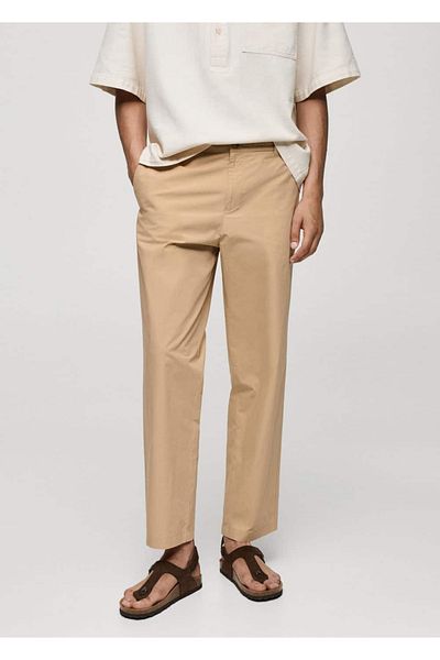 MANGO Man Lace-Up Cotton Trousers