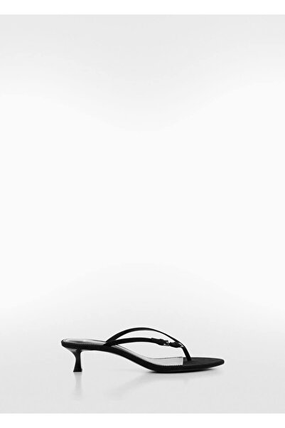 MANGO Woman Sandály na podpatku s přezkou