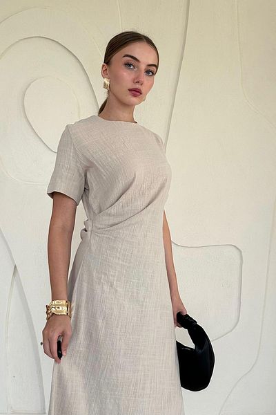 Elbee Fashion Woman Φόρεμα με πλισέ λαιμόκοψη