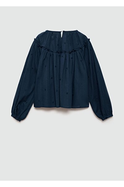 MANGO Kids Blůza s vyšívanými puntíky