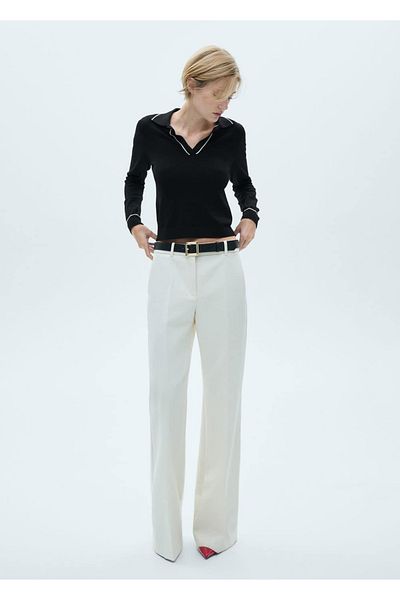 MANGO Woman Pulover cu gât polo