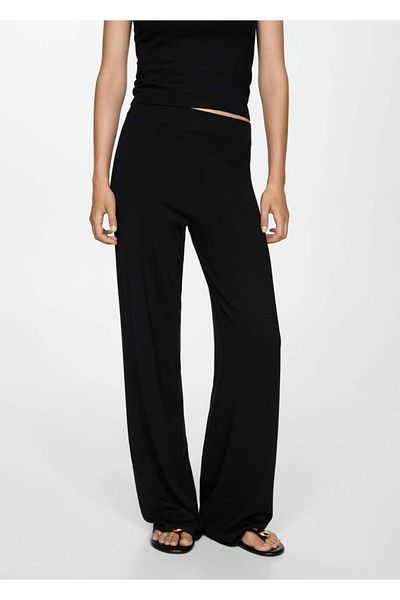 MANGO Woman Knitwear Wideleg Pants