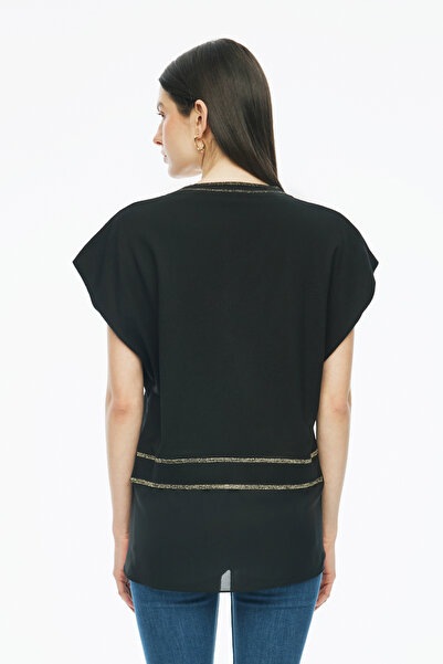 Perspective Μαύρη γυναικεία πλεκτή μπλούζα Illas