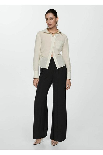 MANGO Woman Wide Leg Draped Pants