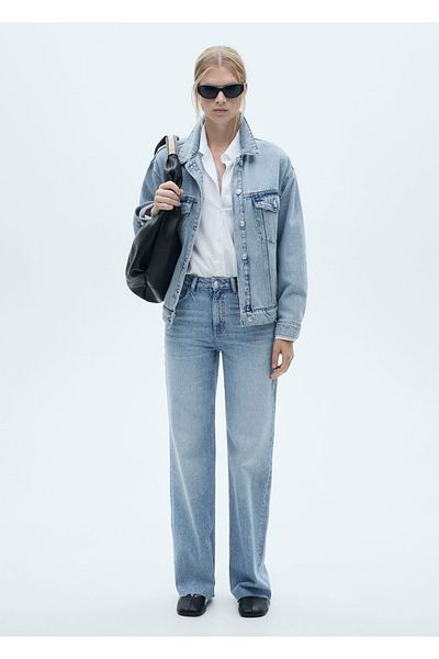 MANGO Woman Danila Wideleg Jeans mit mittlerer Taille