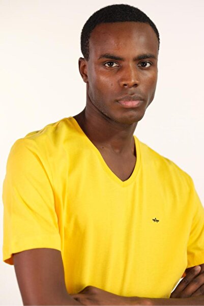 Arma Ανδρικό μπλουζάκι με κίτρινο V λαιμόκοψη Y 22364400101