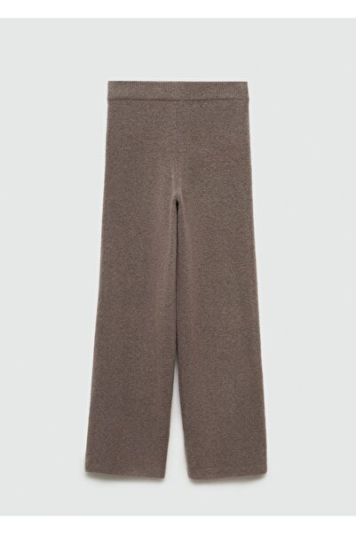 MANGO Woman Düz kesim triko pantolon
