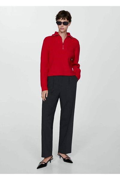 MANGO Woman Sweater with zip collar