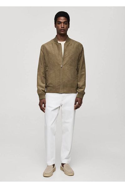 MANGO Man Bomberjacke in Wildlederoptik