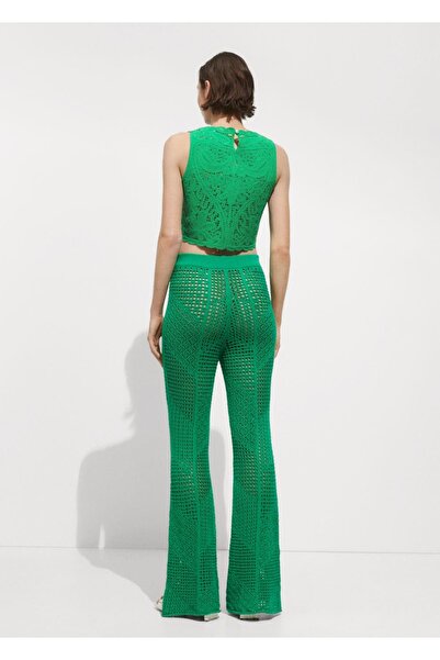 MANGO Woman Delikli örgü pantolon