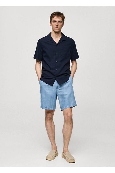 MANGO Man Lyocell Hemp Collet Bermuda Shorts