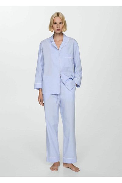 MANGO Woman Παντελόνι Πιτζάμα με λεπτομέρεια με γραβάτα