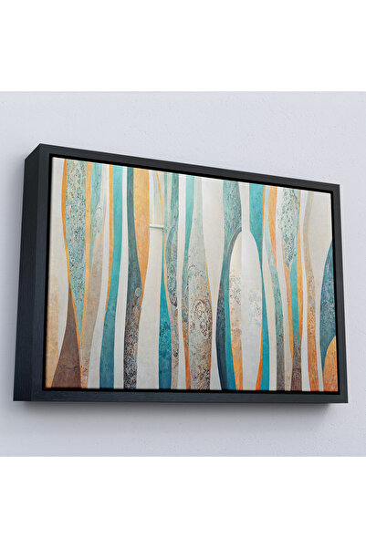 Oxyteez Pictură decorativă abstractă colorată cu cadru din lemn-7249