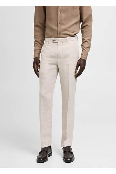 MANGO Man Slim Fit 100% Linen Fabric Pants