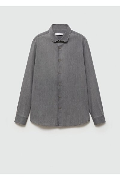 MANGO Man Regular fit chambray pamuklu gömlek