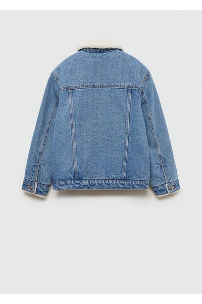MANGO Kids Γούνινο τζιν μπουφάν