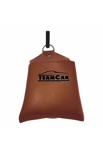 TEAMCAR Araç Içi Düzenleyici Çok Amaçlı Deri Kese Kahverengi