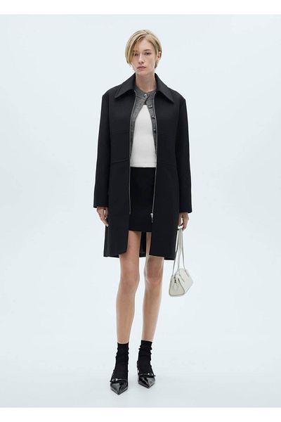 MANGO Woman Straight Cut Zippered Coat