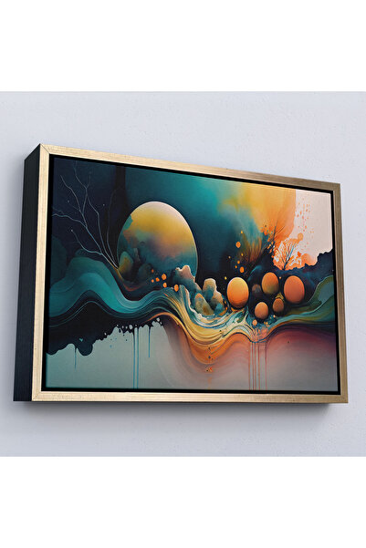 Home Pictură de noapte abstractă colorată cu cadru din lemn-7218