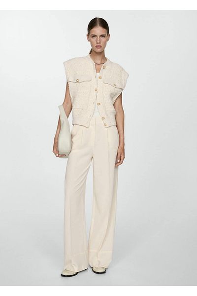 MANGO Woman Straight Cut Lyosel Pants