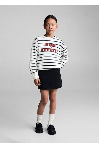 MANGO Kids Φούτερ με γραπτή ρίγα
