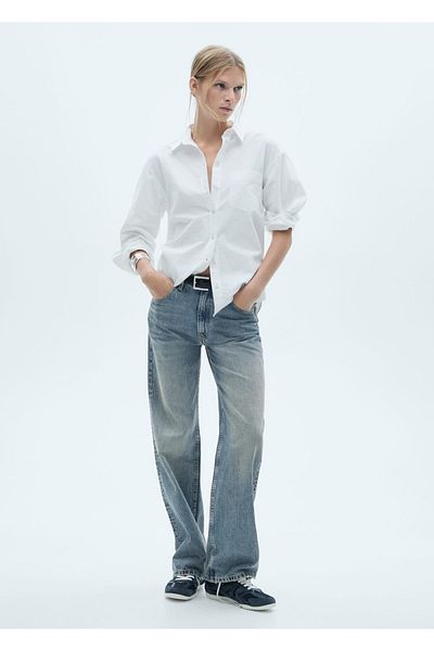 MANGO Woman Blugi Miami cu talie mijlocie cu croială dreaptă
