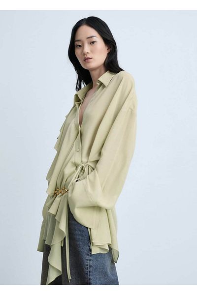 MANGO Woman Košile s křížovým zapínáním